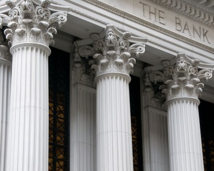 Ionic columns of a bank building